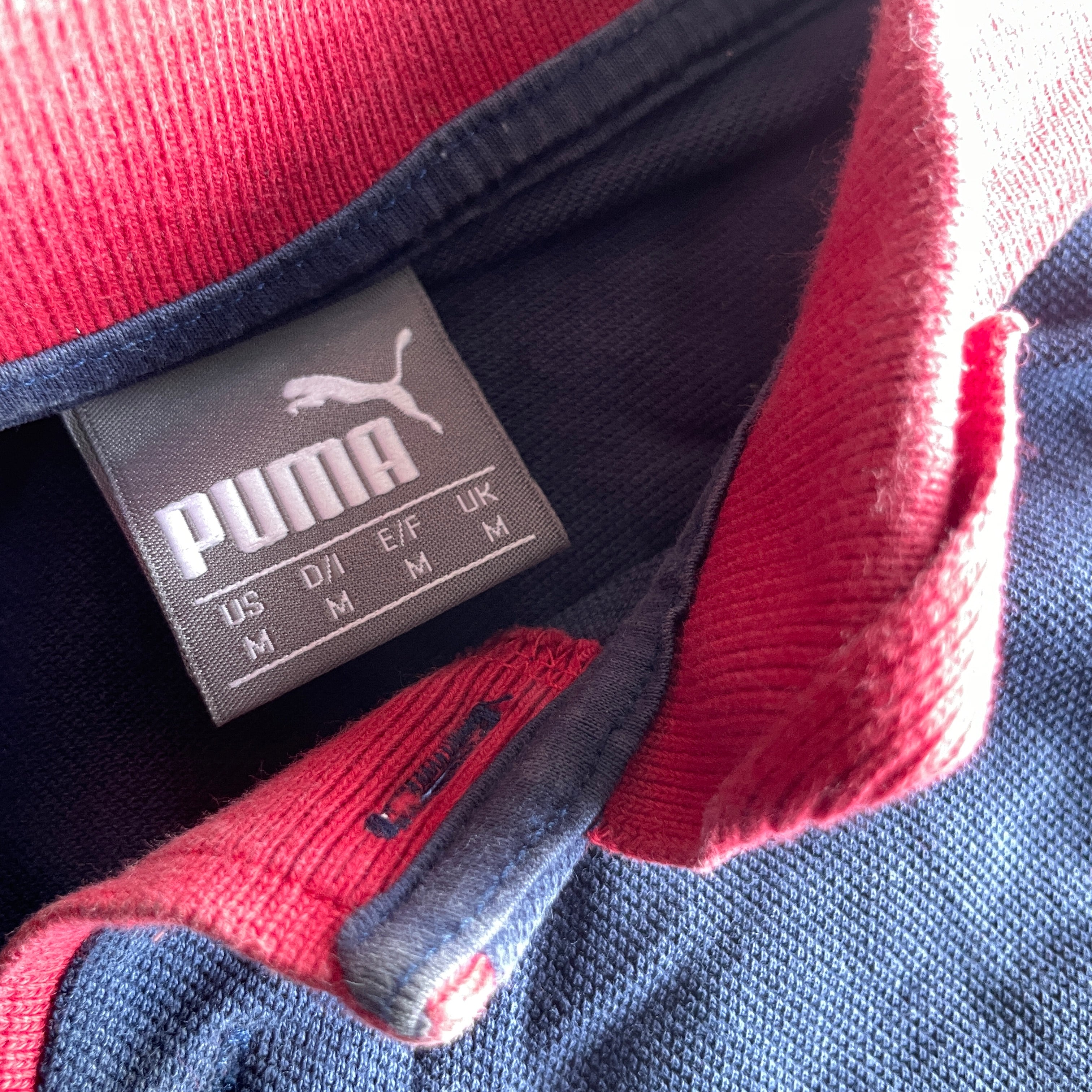 Vintage men's 90s puma Team ARSENAL FC Blue polo shirt in M/L| L29 W19| SKU 5371