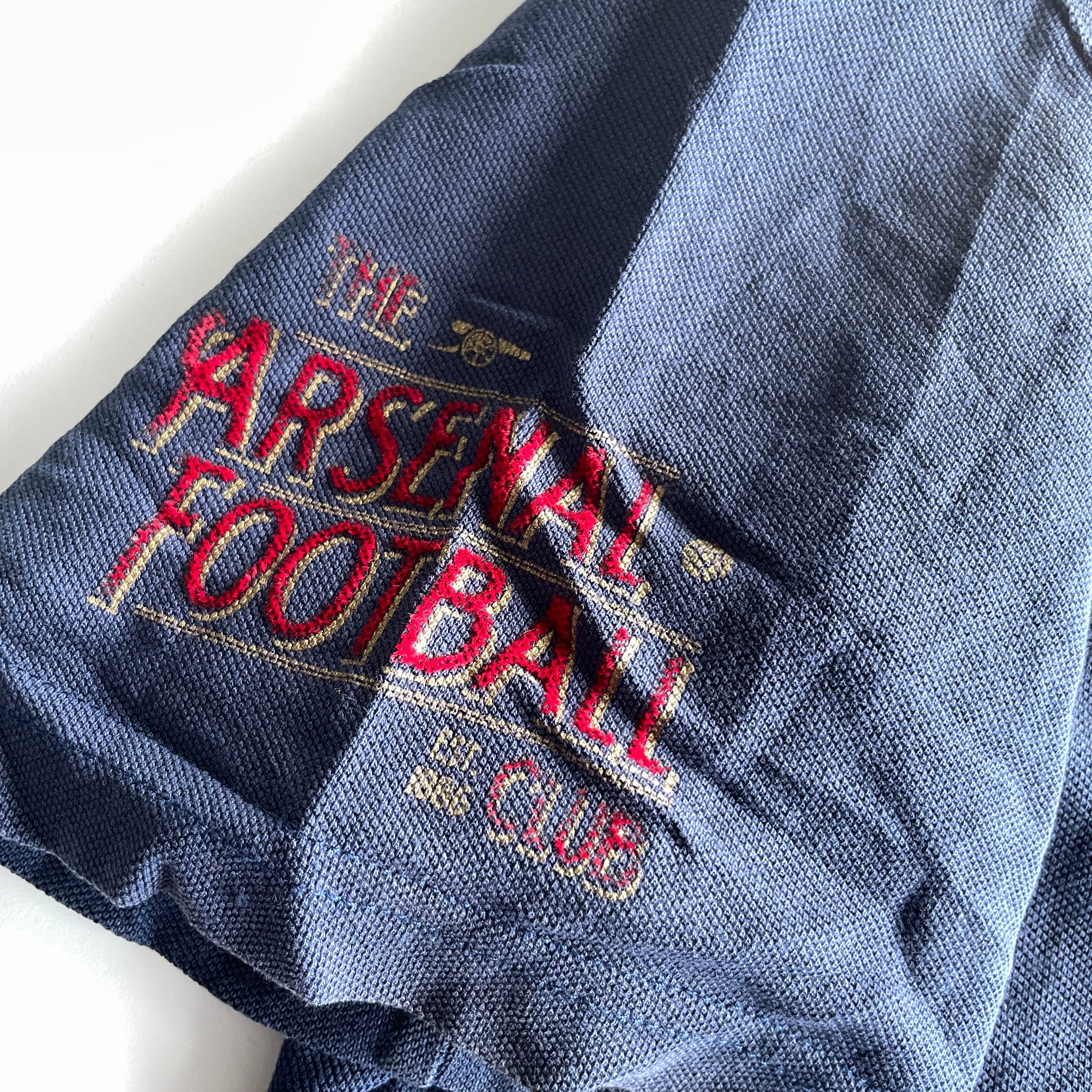 Vintage men's 90s puma Team ARSENAL FC Blue polo shirt in M/L| L29 W19| SKU 5371