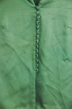 Vintage womens green satin long sleeve medium shirt