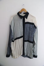 Vintage XXL Colour Block Multi Long Sleeve Shirt