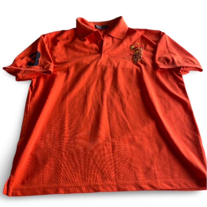 Vintage Mens Polo Ralph Lauren Polo Players #3 Custom Fit  ORANGE XXL| L31W23|SKU 5373