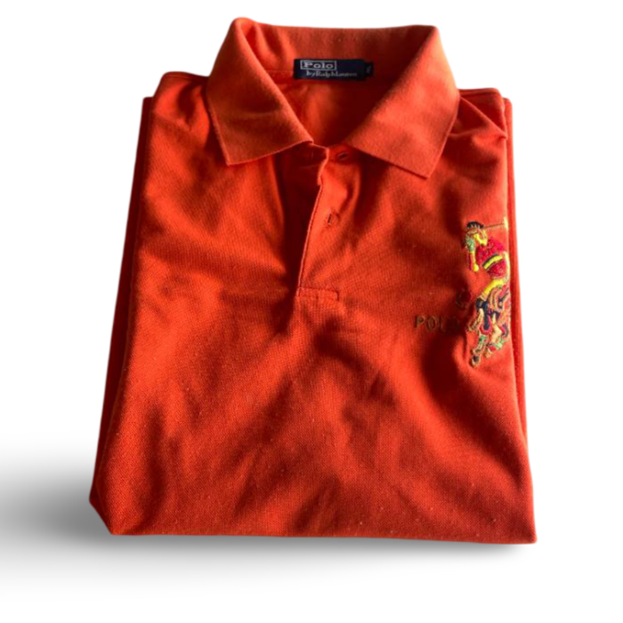 Vintage Mens Polo Ralph Lauren Polo Players #3 Custom Fit  ORANGE XXL| L31W23|SKU 5373
