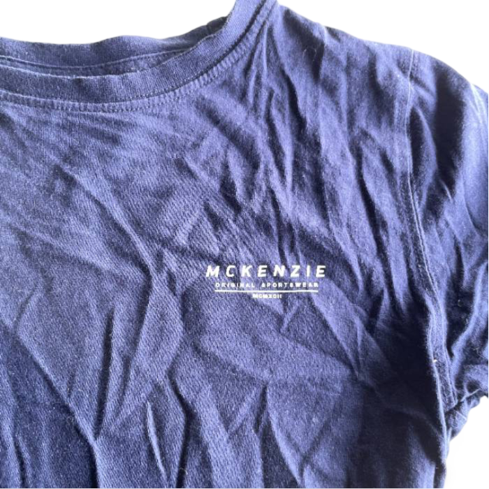 Vintage women's McKenzie T Shirt Adult Large XS Navy Blue Regular Short Sleeve |L24W15|SKU 5374