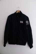 Vintage US Aerospace voyager space explorer mens military bomber navy blue medium jacket