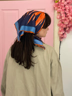 Vintage floral printed multi silk scarf
