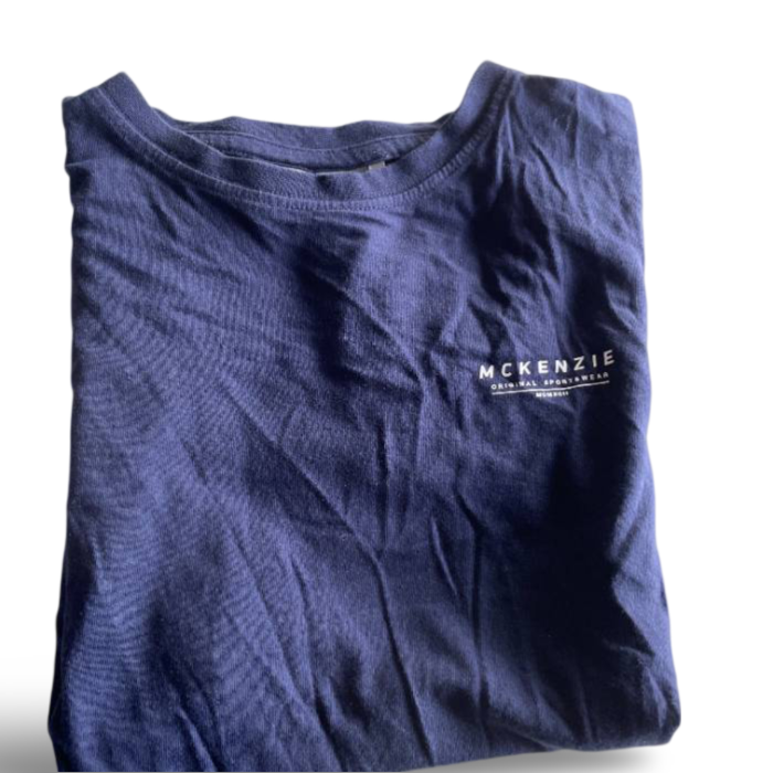 Vintage women's McKenzie T Shirt Adult Large XS Navy Blue Regular Short Sleeve |L24W15|SKU 5374