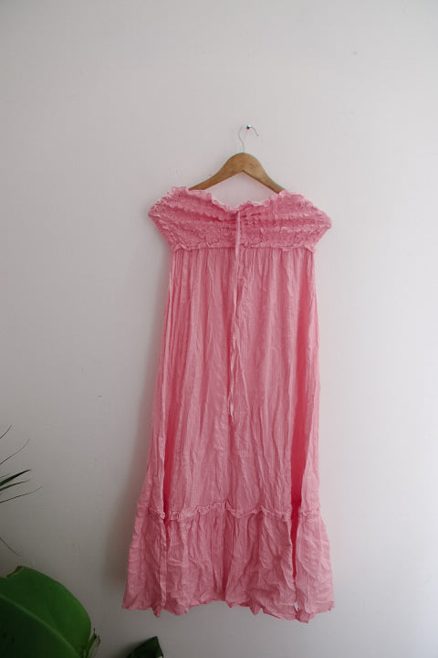 Vintage pink medium sexy off shoulder tube top dress