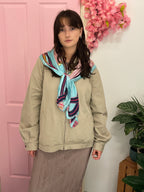 Vintage moving chain with lock bag patterned italia blue scarf