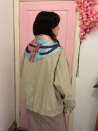 Vintage moving chain with lock bag patterned italia blue scarf