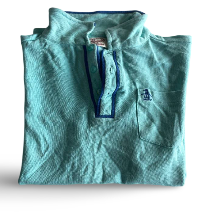 Vintage penguin original Kids 10-11yrs UK 10 unisex Cotton blue Polo |L22W17| SKU 5376