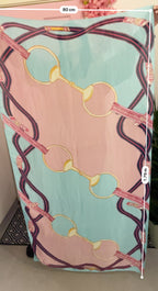 Vintage moving chain with lock bag patterned italia blue scarf