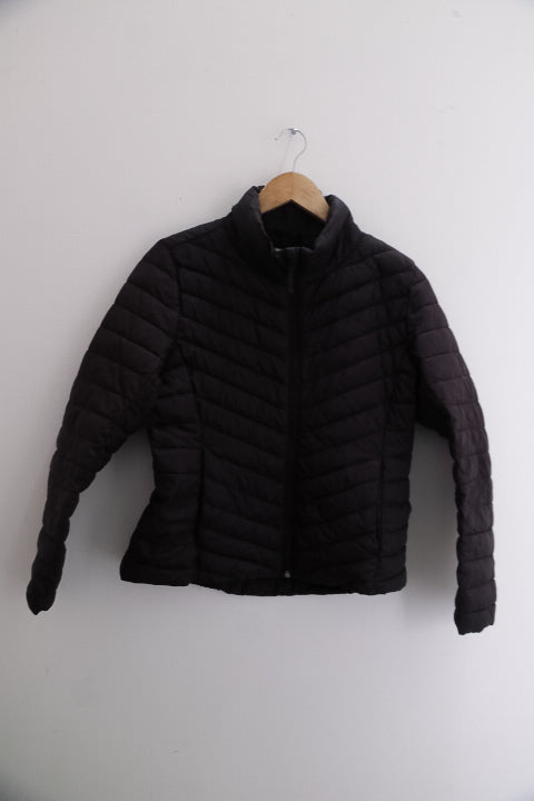 Vintage old navy petite brown full zip medium puffer jacket
