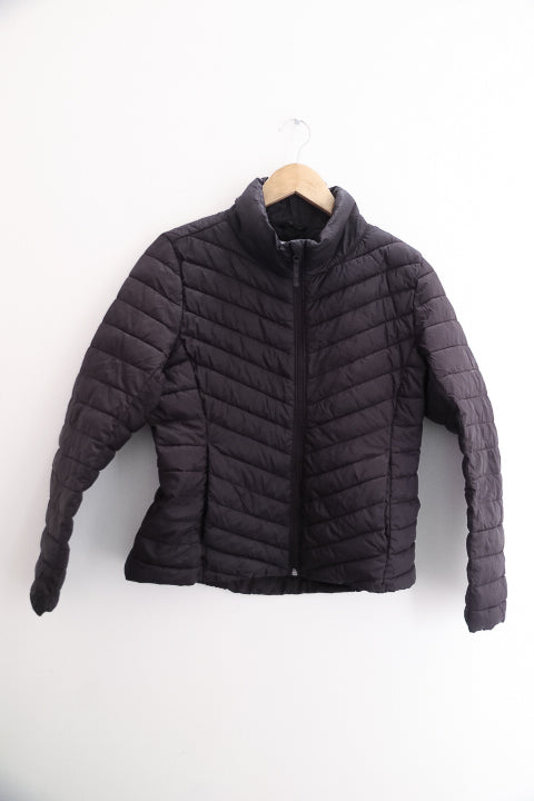 Vintage old navy petite brown full zip medium puffer jacket