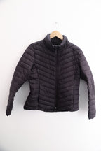 Vintage old navy petite brown full zip medium puffer jacket