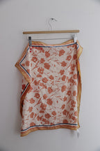 Vintage brown floral print scarf