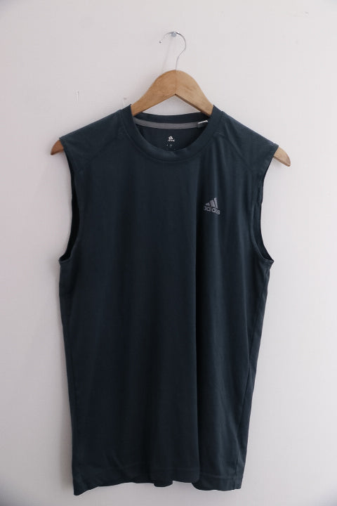 Vintage Adidas grey medium mens sleeveless gym tank top