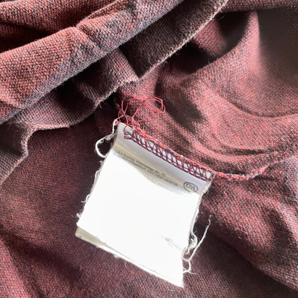 Vintage men's westbury maroon long sleeved rugby polo shirt in size M|L29W21| SKU 5383