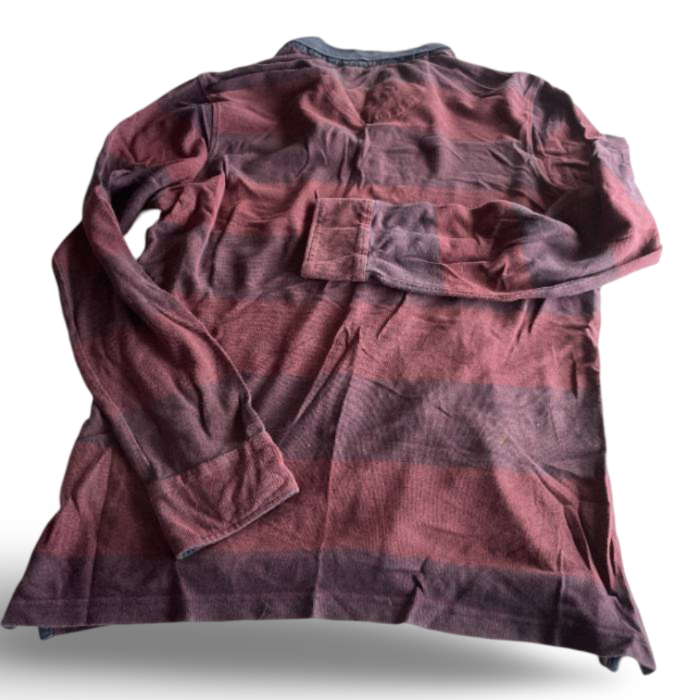 Vintage men's westbury maroon long sleeved rugby polo shirt in size M|L29W21| SKU 5383