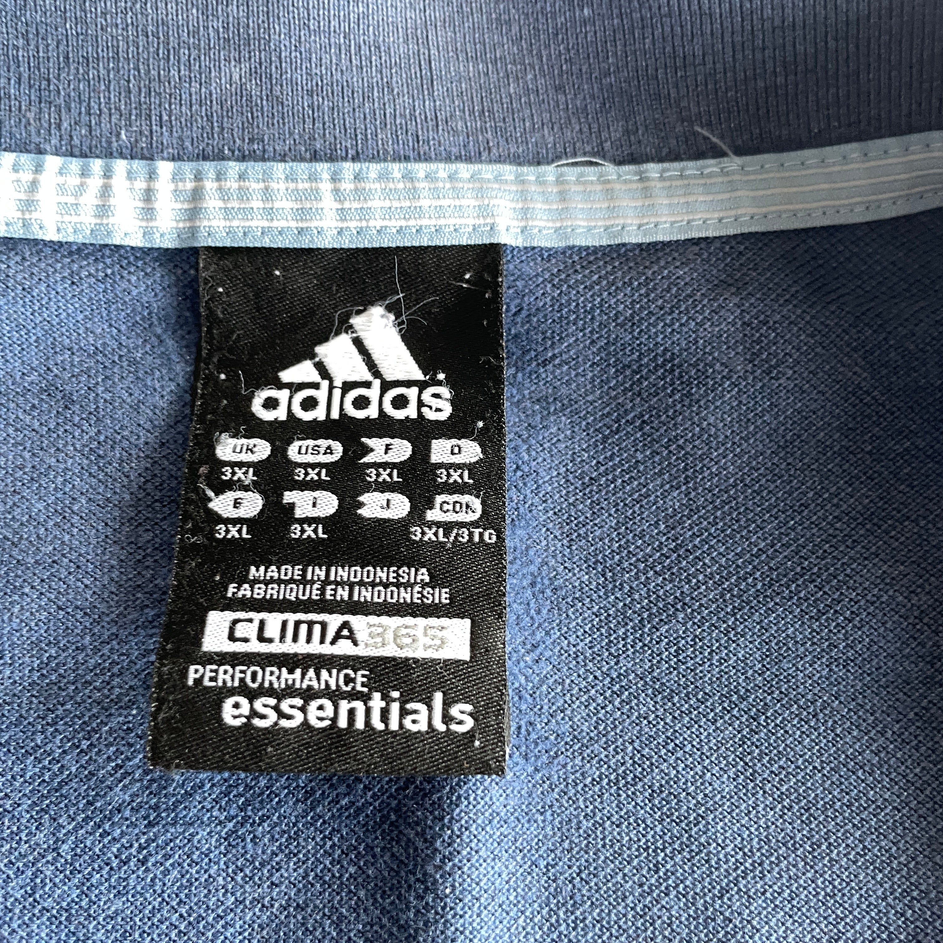 Vintage ADIDAS Clima365 90s men's dark blue oversize XXL polo shirt| L33 W25| SKU 5381