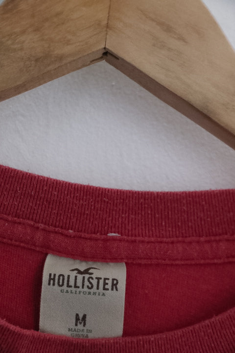 Vintage red hollister surf CA print mens long sleeve medium tees