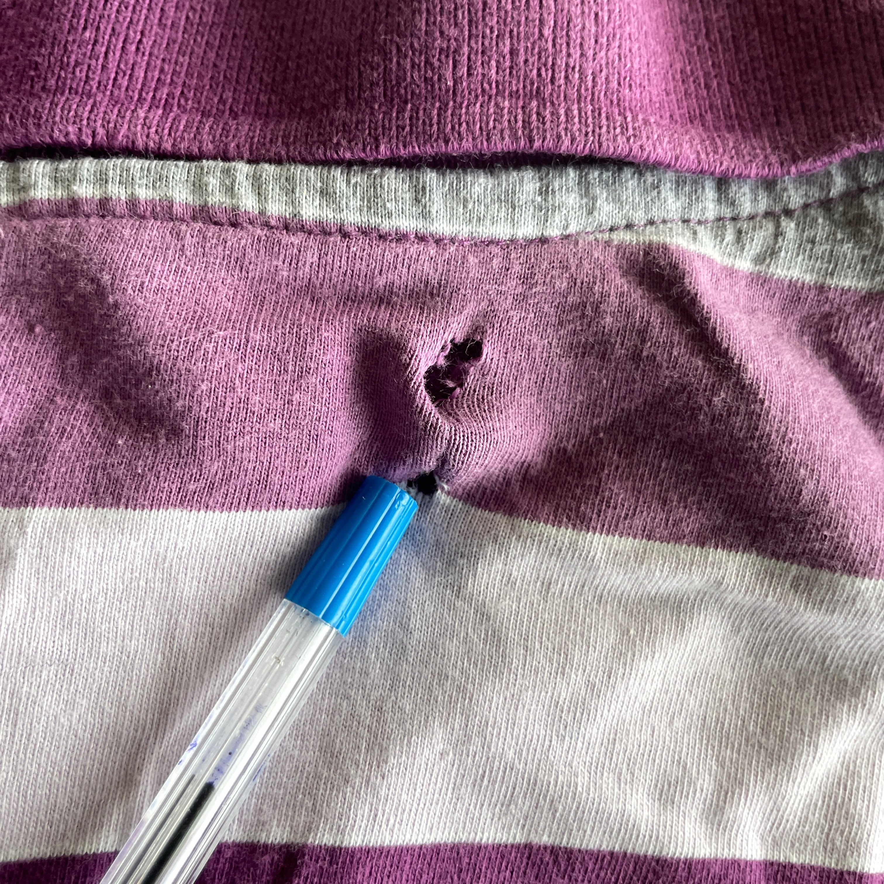 Vintage Mens Purple Striped Cotton Polo Size XL Collared Button| L29W22|SKU 5386
