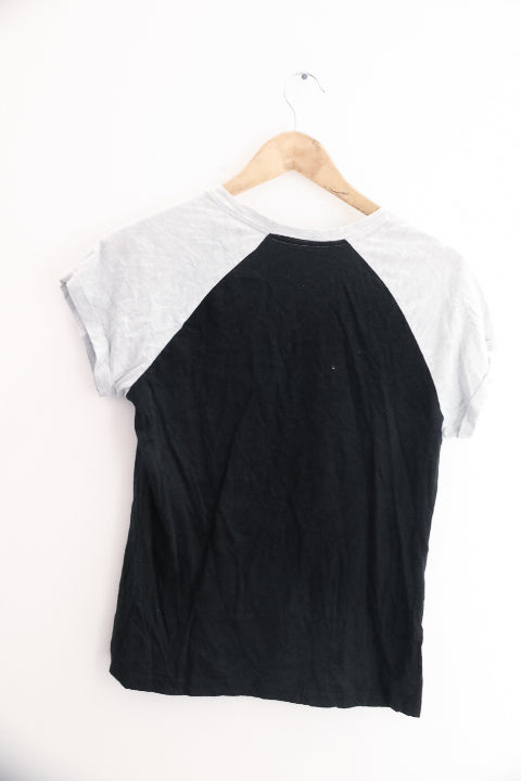 Vintage rolling stones black and white color block large tees