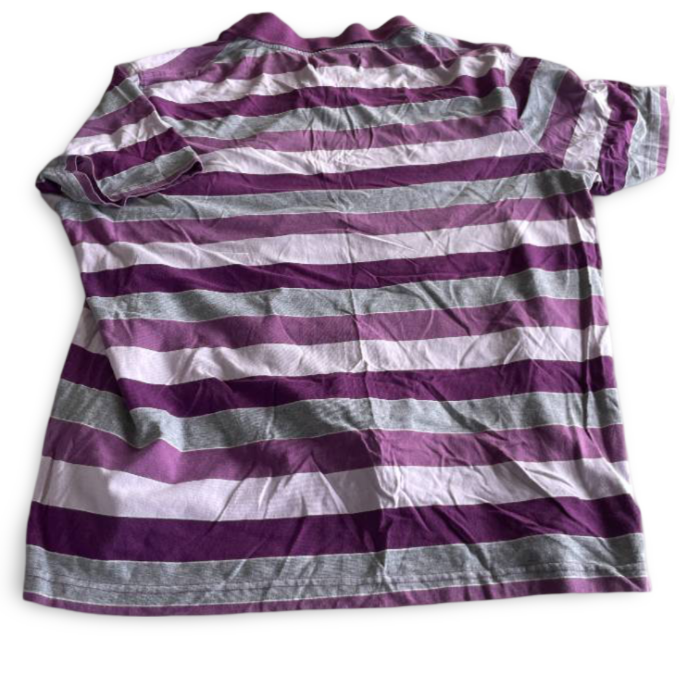 Vintage Mens Purple Striped Cotton Polo Size XL Collared Button| L29W22|SKU 5386