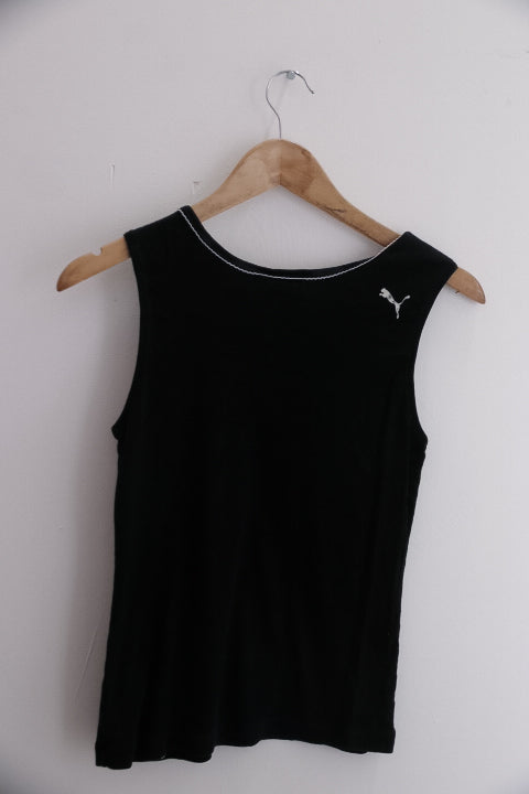 Vintage Puma all around me print black medium tank top