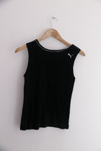 Vintage Puma all around me print black medium tank top