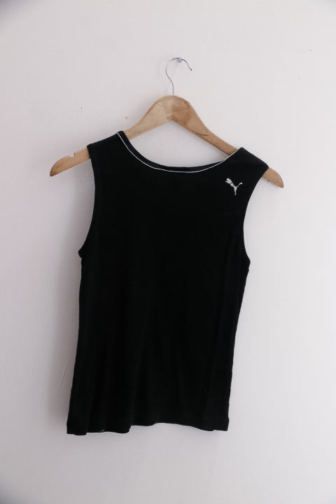 Vintage Puma all around me print black medium tank top