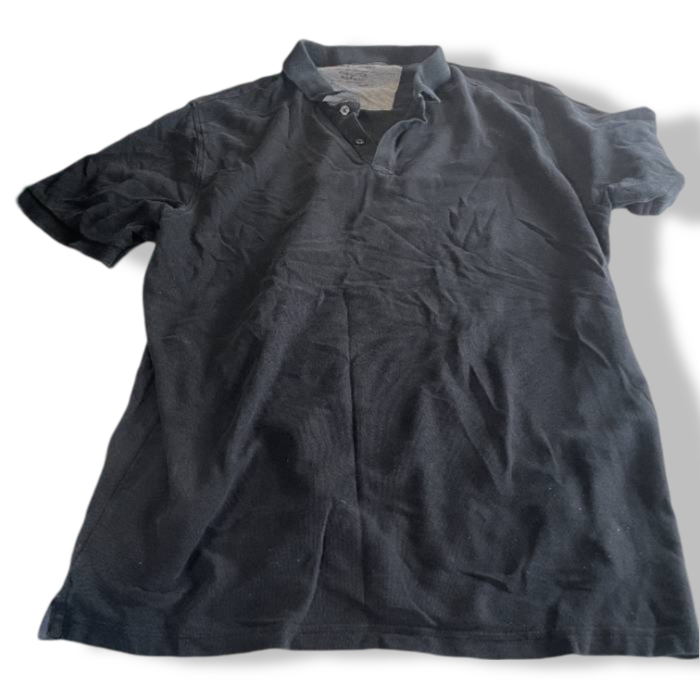 Vintage M&S Men's Navy Pure cotton pique Polo-shirts in XL|L31W19|SKU 5388