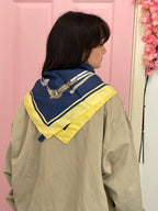 Vintage celine blue silk scarf