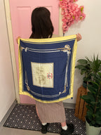 Vintage celine blue silk scarf