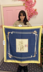 Vintage celine blue silk scarf