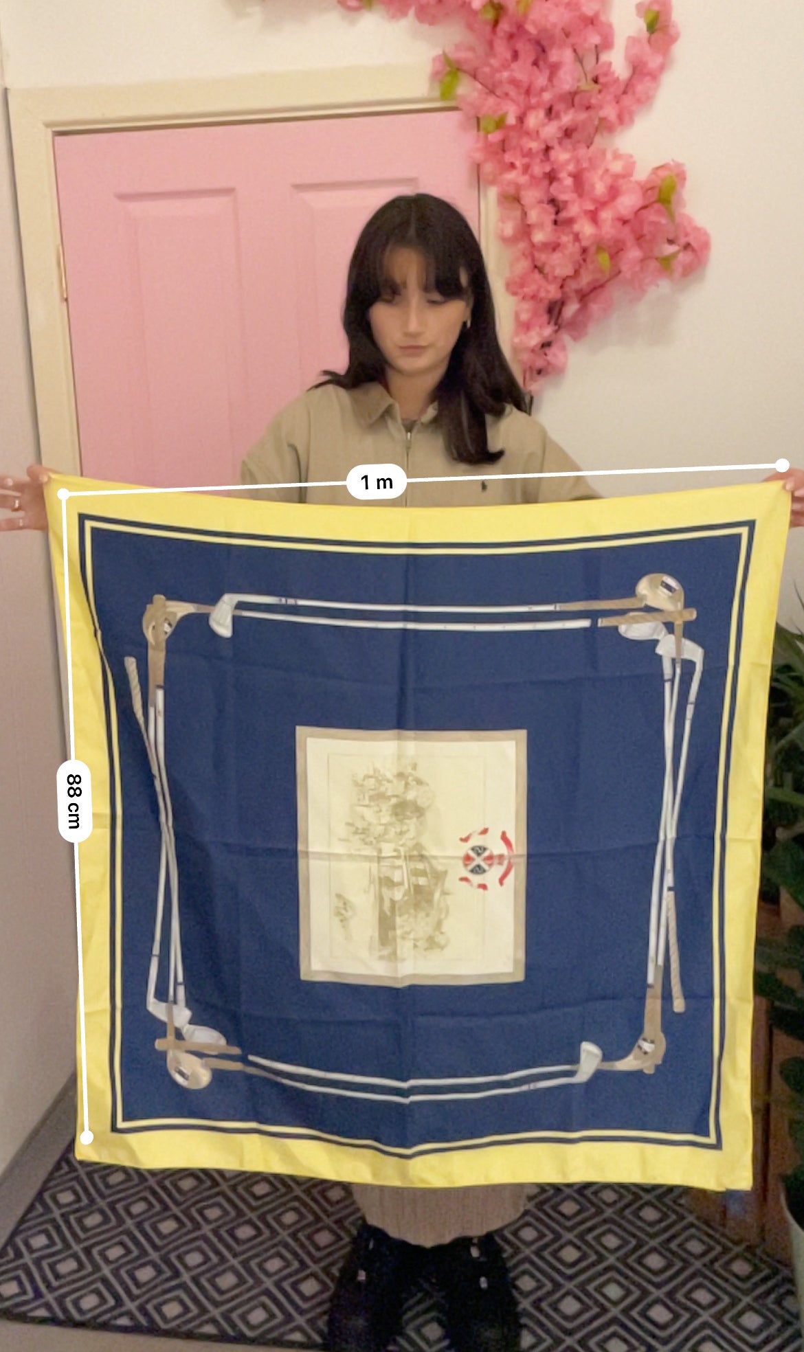 Vintage celine blue silk scarf