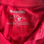 Vintage men's red True Religion world tour polo shirt fits L| L32 W21| SKU 5389