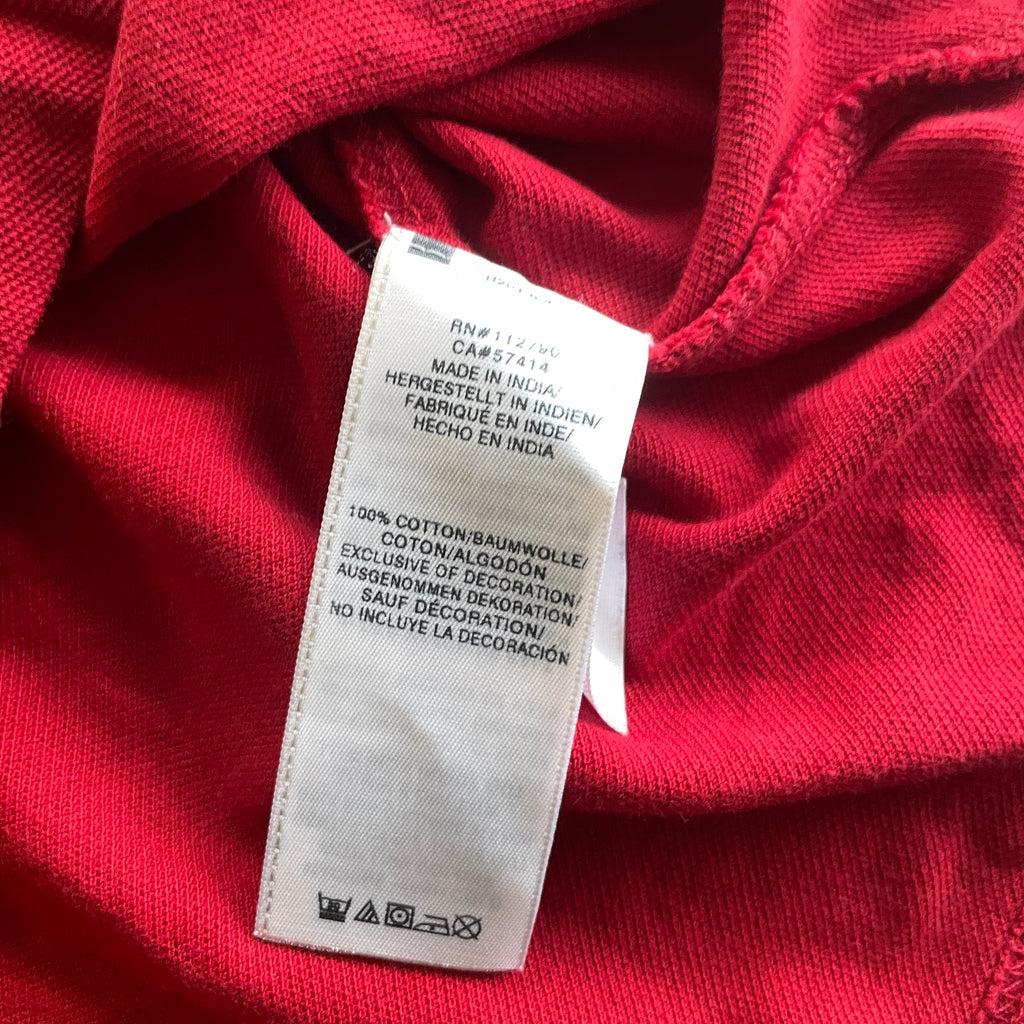 Vintage men's red True Religion world tour polo shirt fits L| L32 W21| SKU 5389