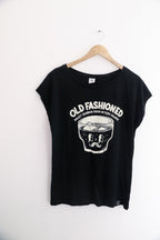 Vintage womens black Old fashion graphics XL tees