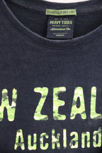 Vintage New Zealand Auckland Heavy tools Est. 1971 print navy blue mens medium tees