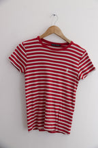 Vintage Ralph lauren red and white stripe medium tees