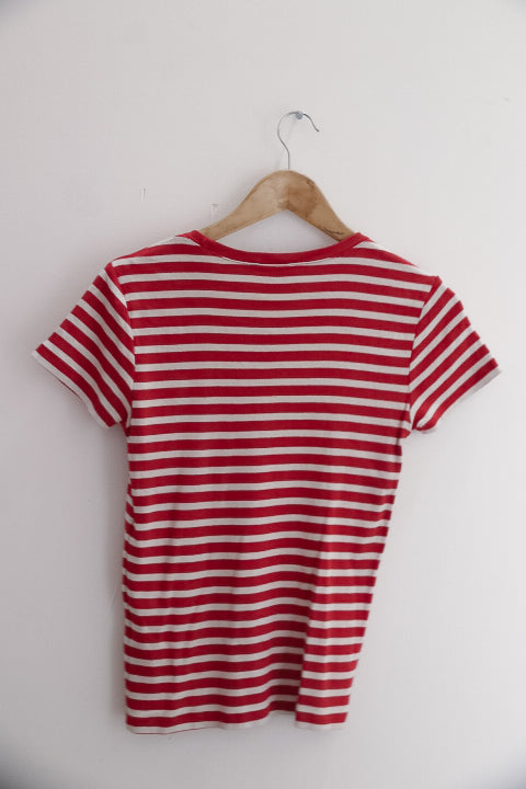Vintage Ralph lauren red and white stripe medium tees