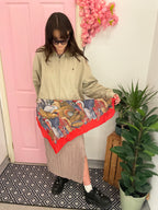 Vintage red italian silk scarf
