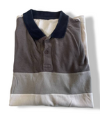 Vintage Very Short Sleeve Button Up Block multi  Polo Shirt in M| L29 W19| SKU 5393