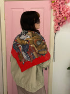 Vintage red italian silk scarf