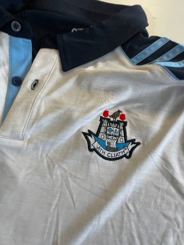 Vintage O'neill Dublin GAA Men's Harlem Polo Shirt Sky / Marine / White in XXL| L30W22| SKU 5394