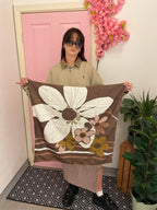 Vintage made in italy brown silk scarf