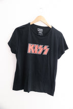 Vintage women large Black Kiss Band Graphic T-Shirt