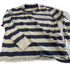 Vintage  livergy rugby shirt in white and navy size  M| L28 W21| SKU 5396