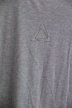 Vintage train hard never quit printed grey small tees