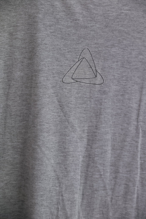 Vintage train hard never quit printed grey small tees